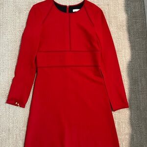 Chloe - Elegant Red Long-Sleeve Dress